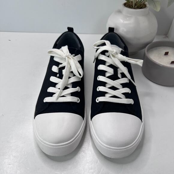 Vionic Upside Lace Up Canvas Sneaker Black/White Shoes Women's 11 Tried On - Picture 7 of 10